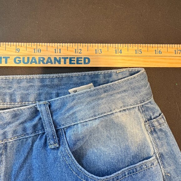 Women's Barrel Light Blue Distressed Jeans - Picture 12 of 12